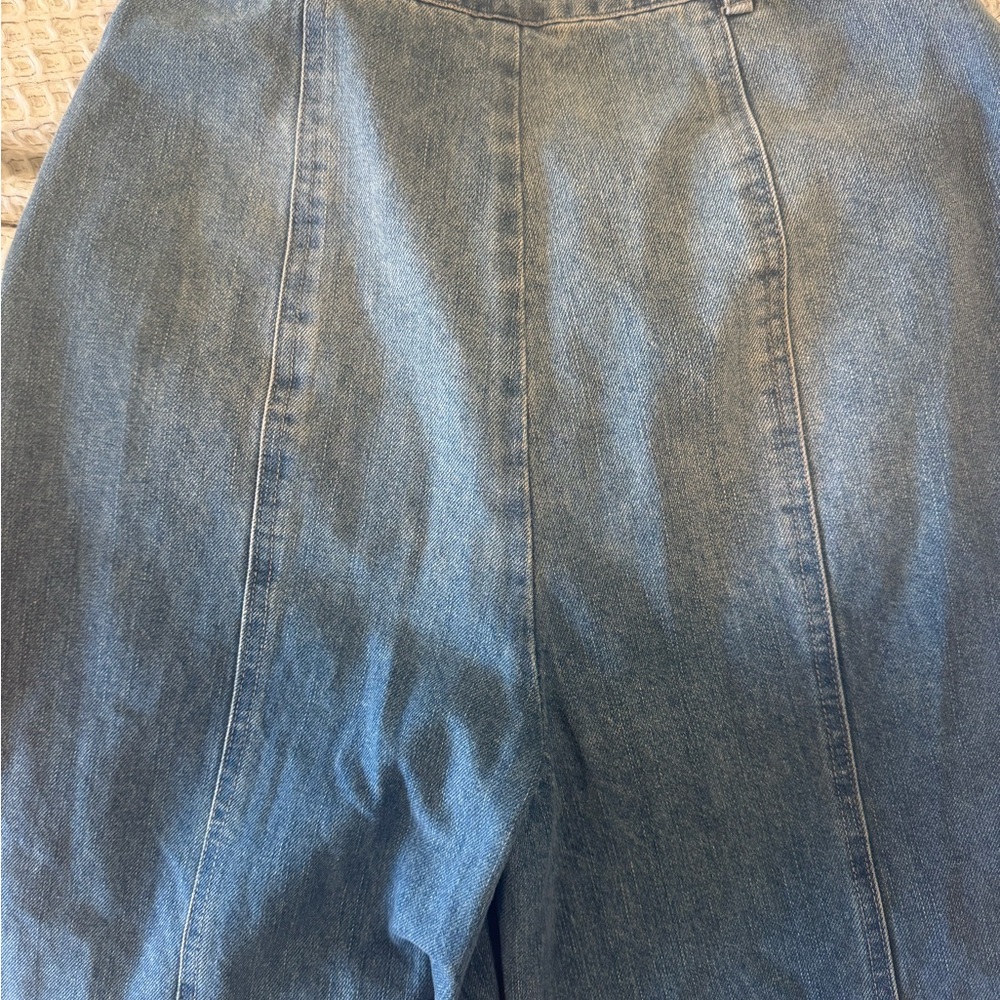 High Rise Blue Wide-Leg Jeans - Picture 4 of 6